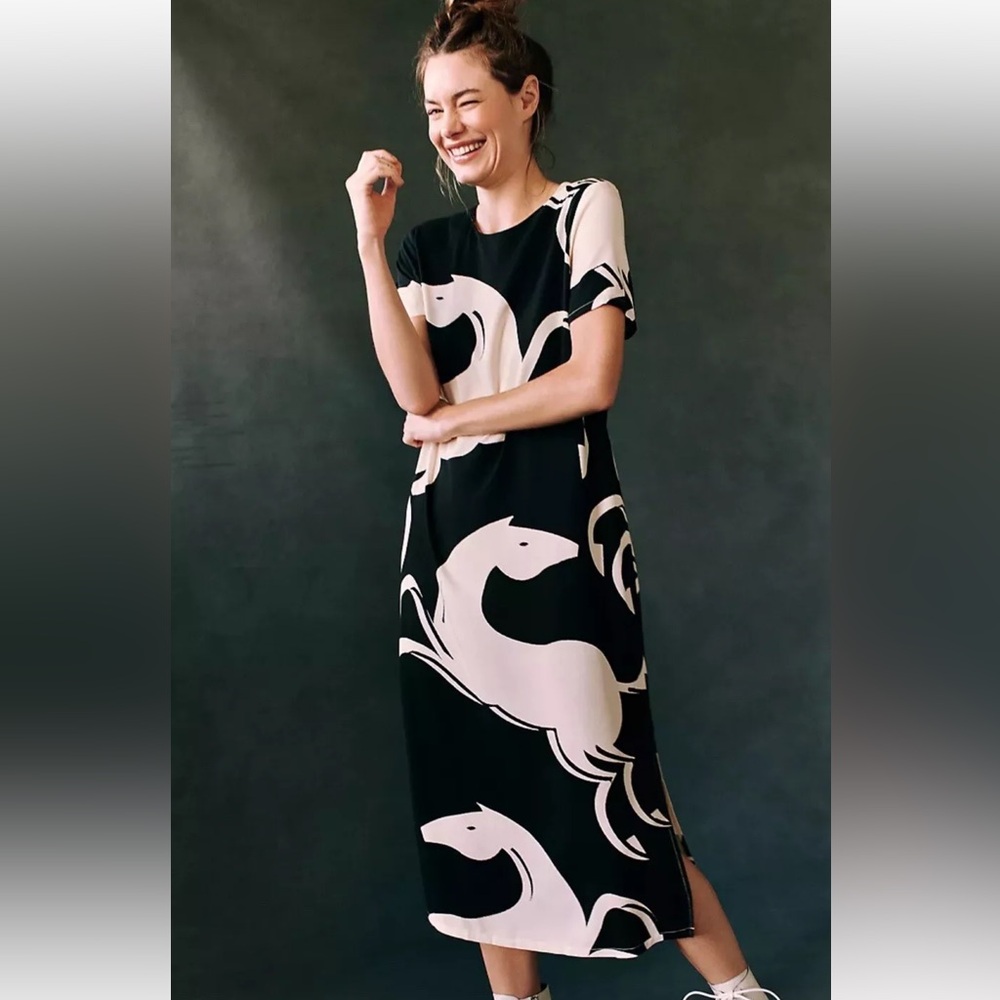 Anthropologie Corey Lynn Calter horse dress. M EXC